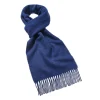 Bronte Moon Luxury Mid Blue Merino Lambswool Scarf