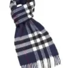 Bronte Moon Luxury Westminster Navy Merino Lambswool Scarf