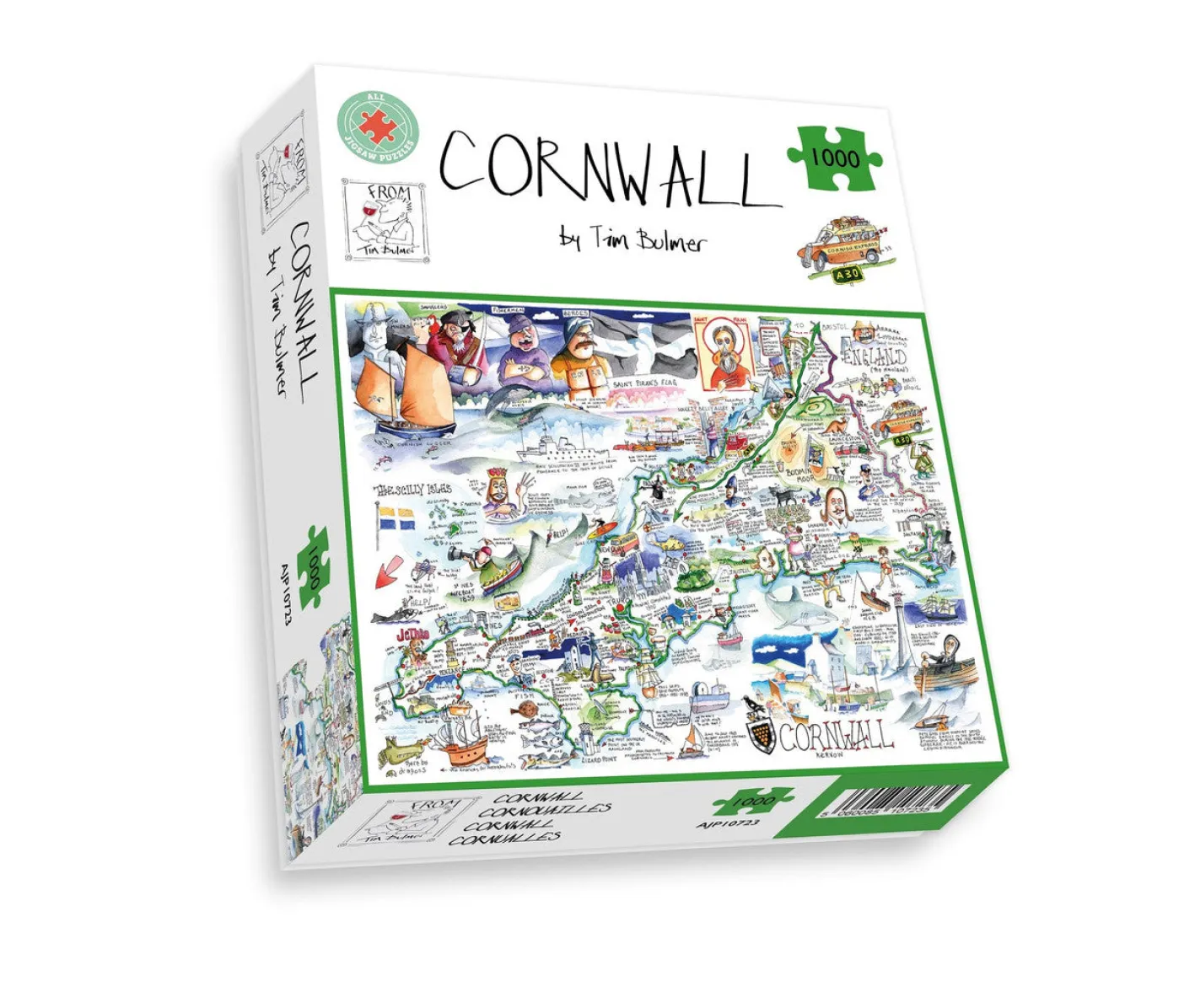 All Jigsaw Puzzles Map of Cornwall 1000 Piece Jigsaw Puzzle