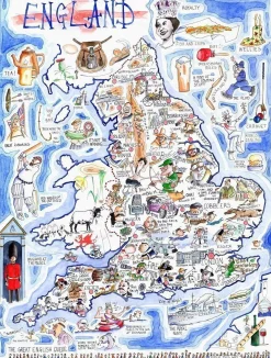 All Jigsaw Puzzles Map of England 1000 Piece Jigsaw Puzzle