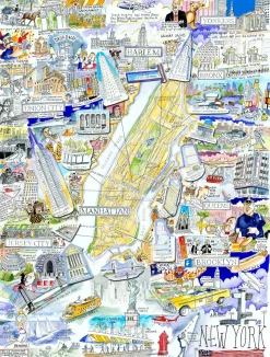 All Jigsaw Puzzles Map of New York City 1000 Piece Jigsaw Puzzle