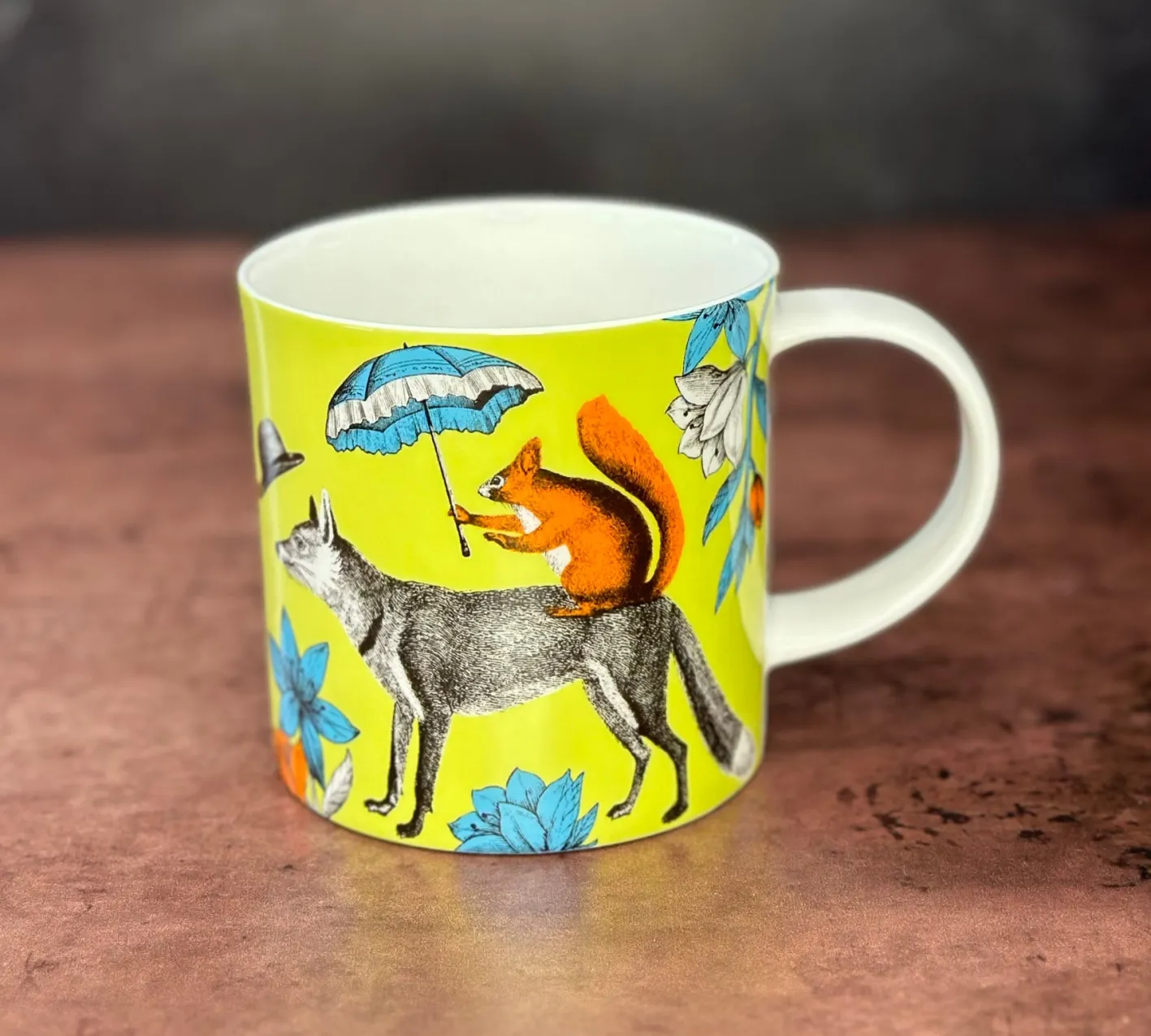 Repeat Repeat Menagerie Fox Bone China Mug- Green