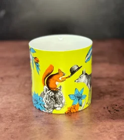 Repeat Repeat Menagerie Fox Bone China Mug- Green