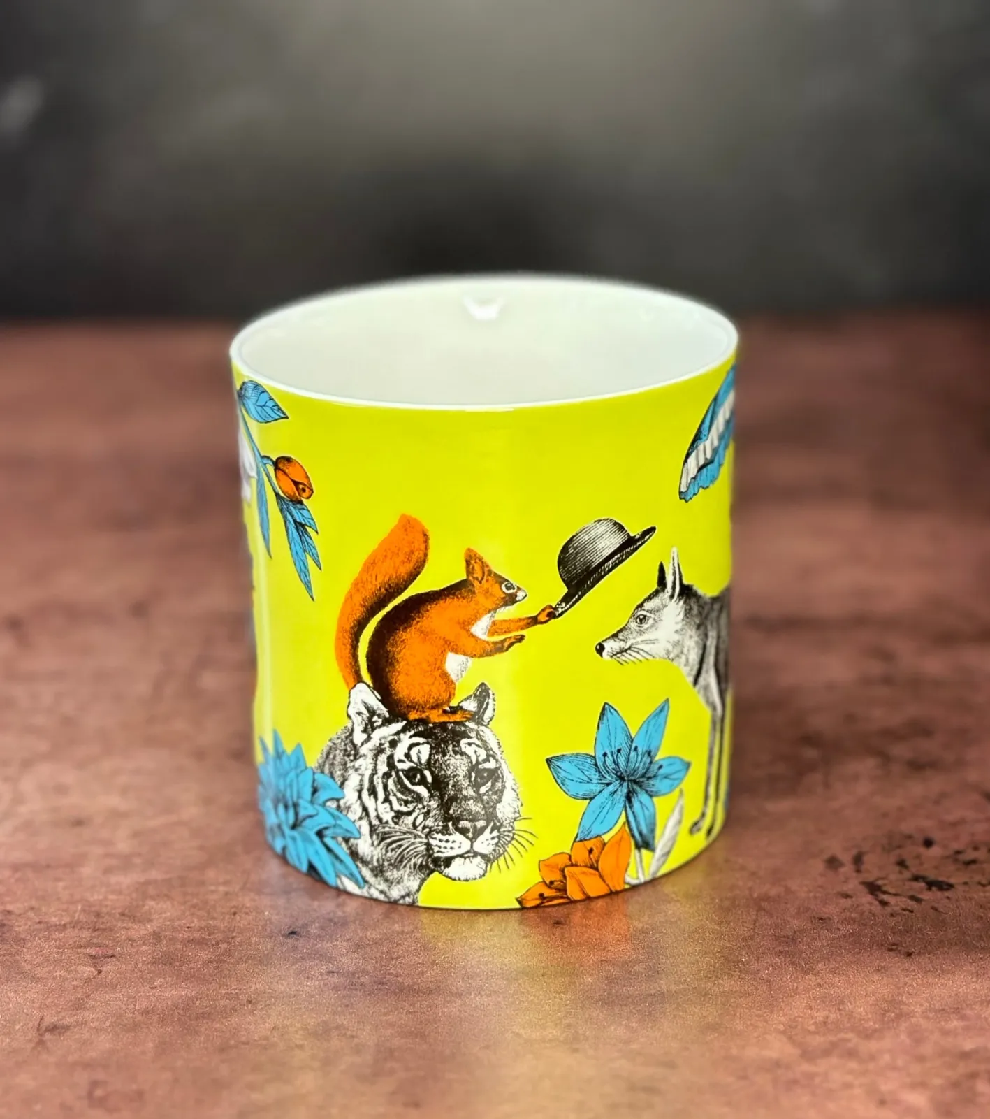 Repeat Repeat Menagerie Fox Bone China Mug- Green