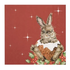 Wrendale Designs 'Merry Little Christmas' Rabbit Paper Napkins