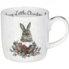Wrendale Designs 'Merry Little Christmas' Rabbit Small Bone China Mug (11oz)