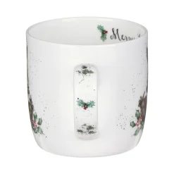 Wrendale Designs 'Merry Little Christmas' Rabbit Small Bone China Mug (11oz)