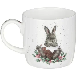 Wrendale Designs 'Merry Little Christmas' Rabbit Small Bone China Mug (11oz)