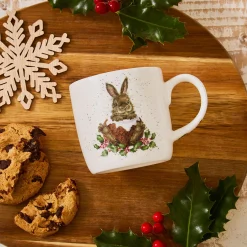 Wrendale Designs 'Merry Little Christmas' Rabbit Small Bone China Mug (11oz)