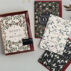 Catherine Lewis Merry Nouveau - Box of 8 Luxury Botanical Christmas Cards