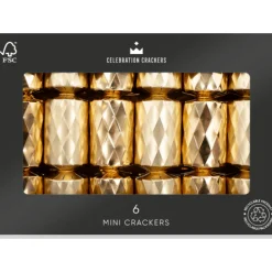 Heart and Soul Mini Gold Diamond 6in Christmas Crackers Box of 6