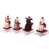 Amica Felt Mini Sitting Dog on Sledge - Schnauzer