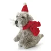 Amica Felt Mini Sitting Schnauzer with Hat and Scarf Felt Decoration