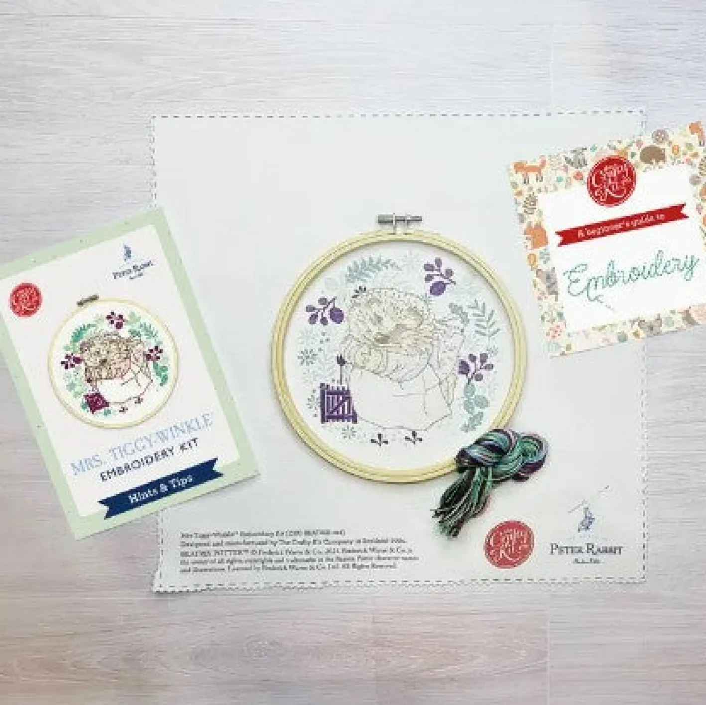 The Crafty Kit Co. Mrs. Tiggy-Winkle Embroidery Kit