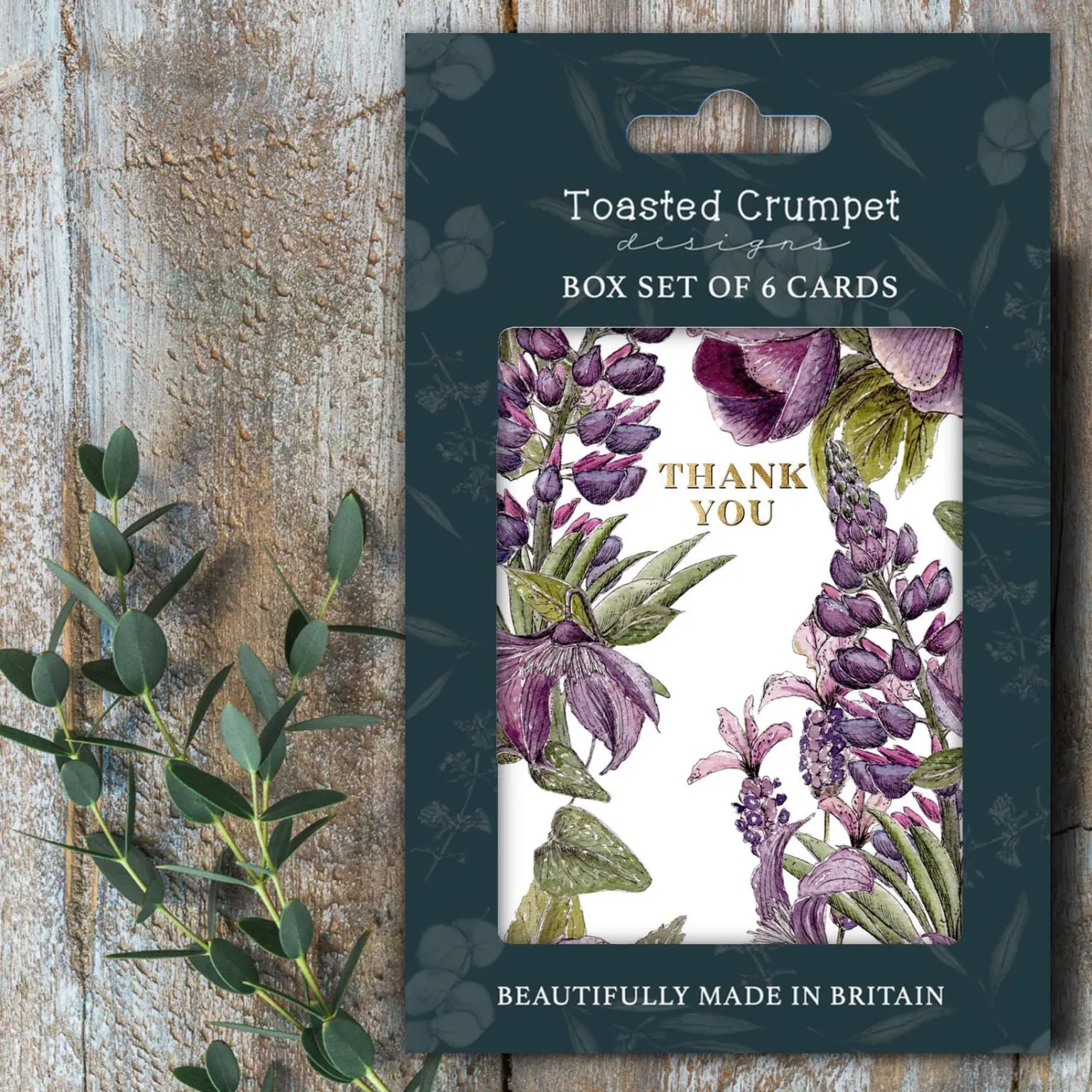 Toasted Crumpet Mulberry Box Set of 6 Thank You Cards