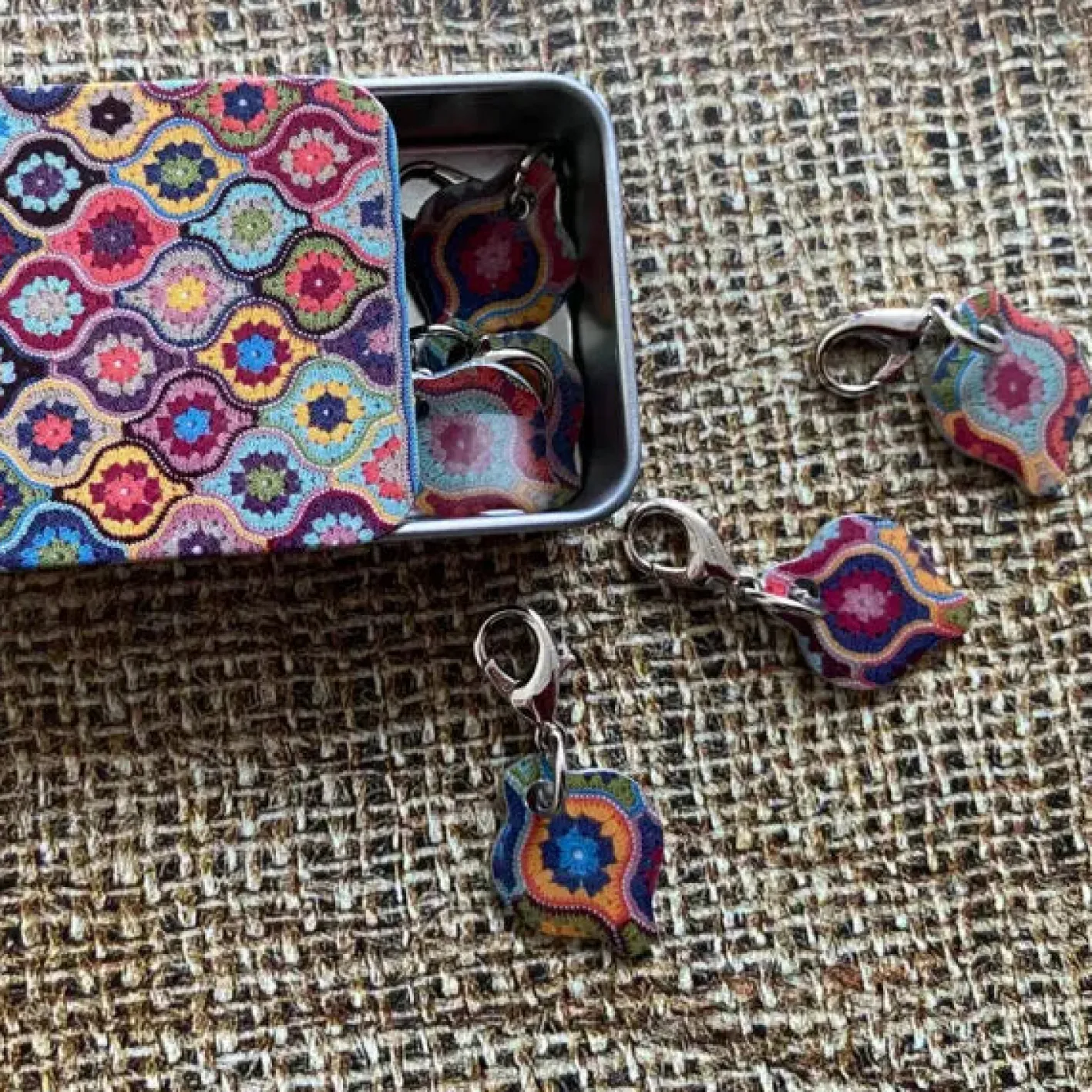 Emma Ball Mystical Lanterns Set of 6 Crochet Markers in a Pocket Tin