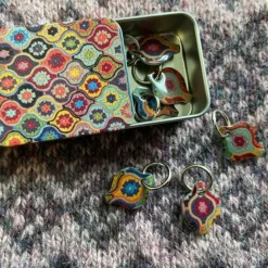 Emma Ball Mystical Lanterns Set of 6 Stitch Markers in a Pocket Tin