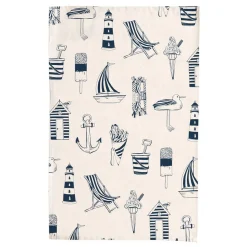 Victoria Eggs Nautical Tea Towel