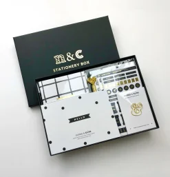 Notes & Clips Notes & Clips Black & Gold Stationery Box