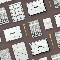 Notes & Clips Notes & Clips Black & Gold Stationery Box