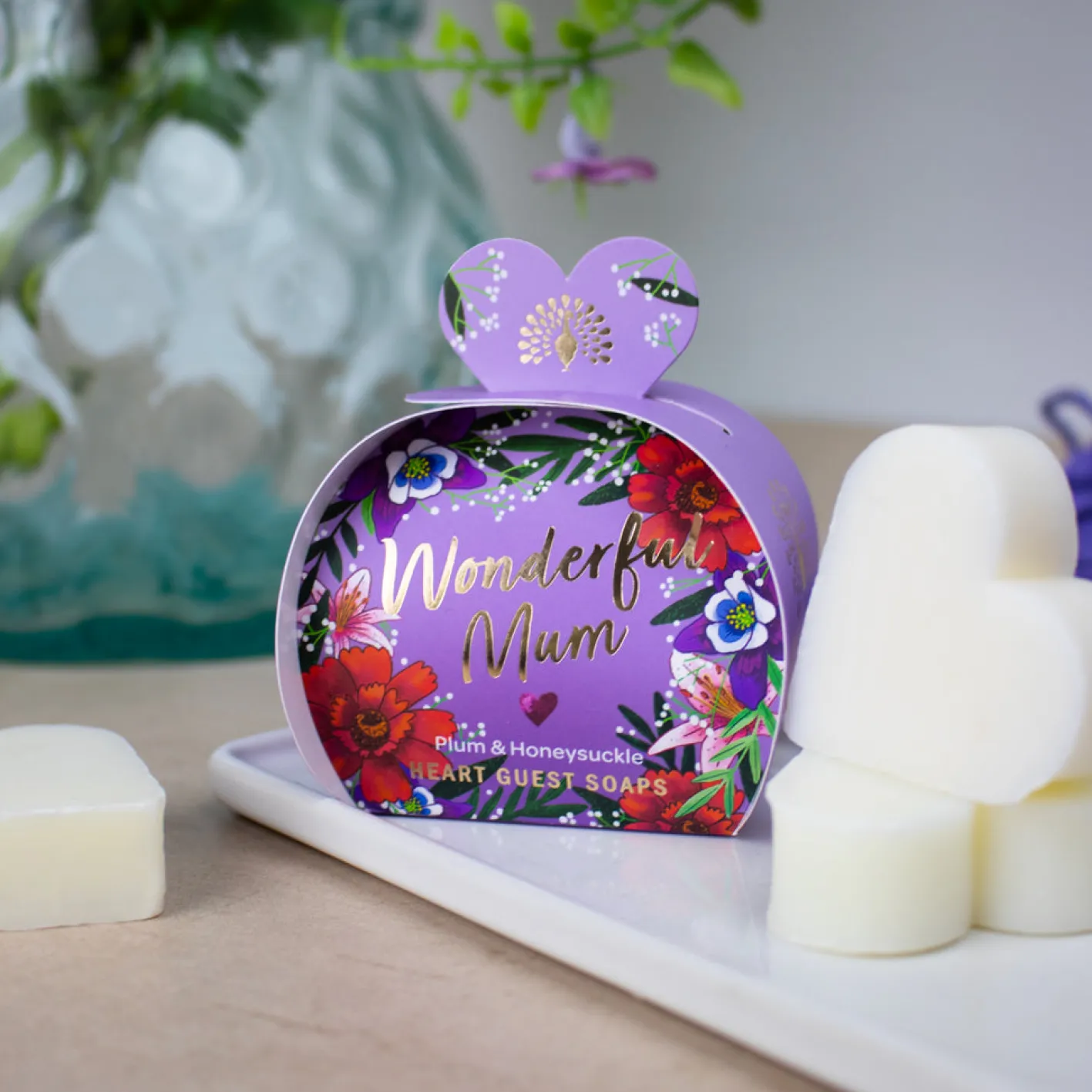 English Soap Company Occasions Wonderful Mum Heart Guest Soaps