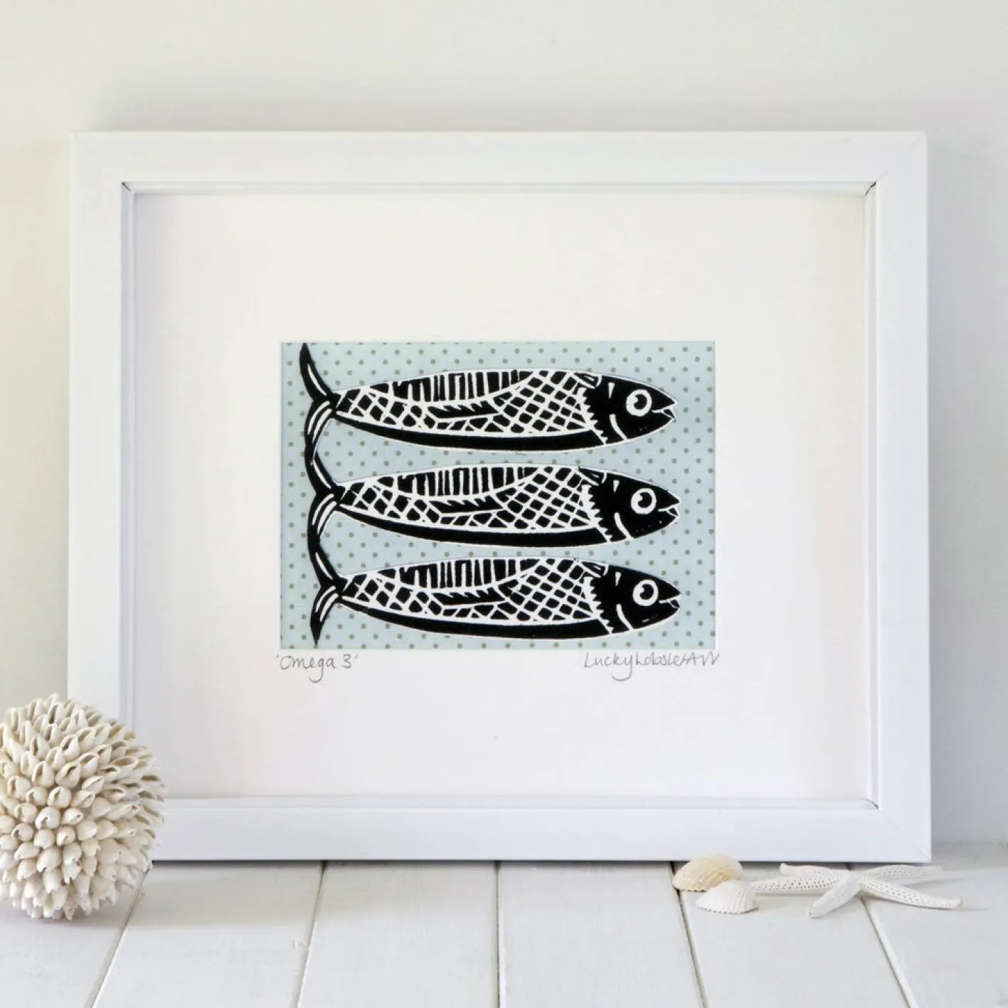 Lucky Lobster Omega 3 Fish Framed Print