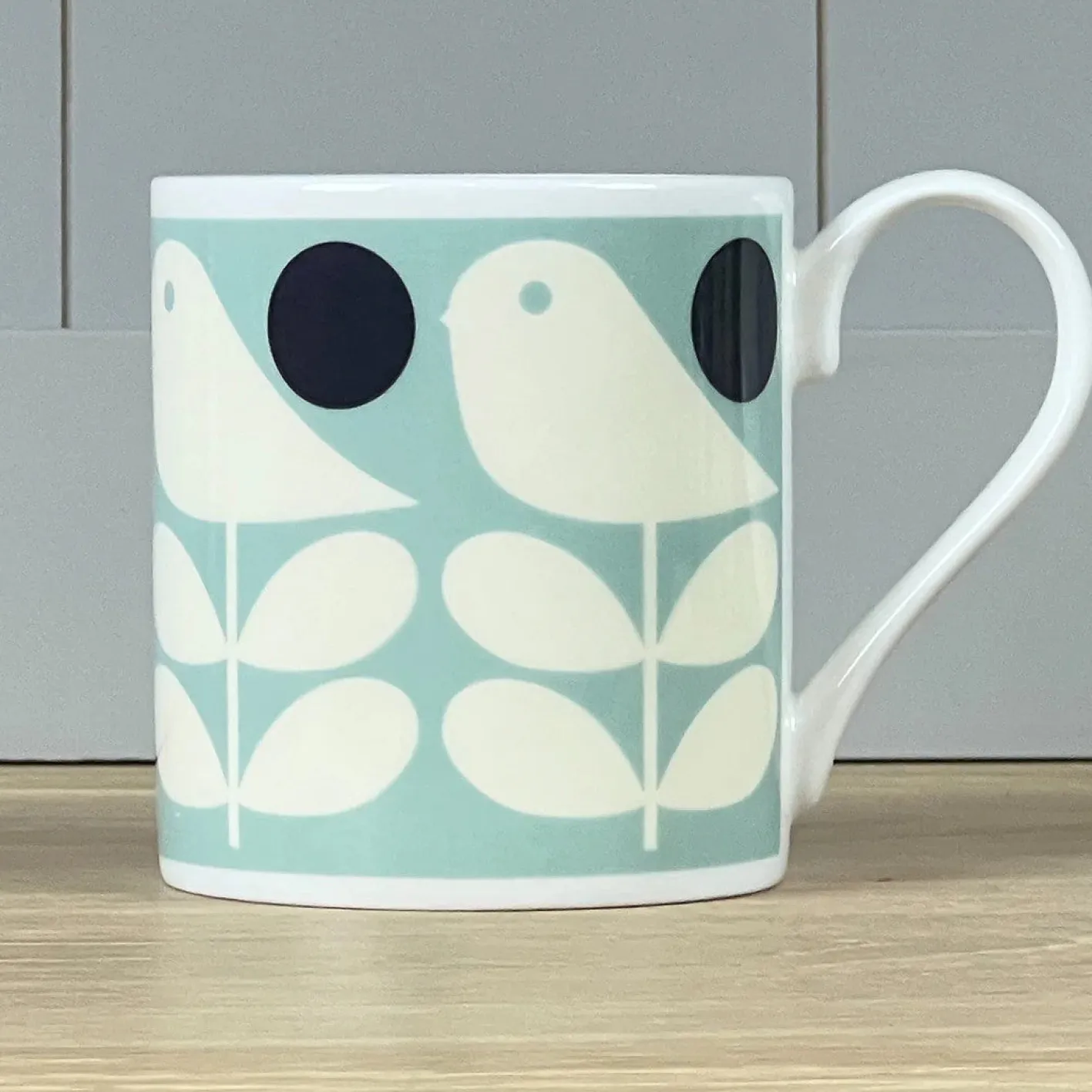 Orla Kiely Early Bird Light Blue Bone China Mug