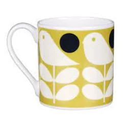 Orla Kiely Early Bird Yellow Bone China Mug