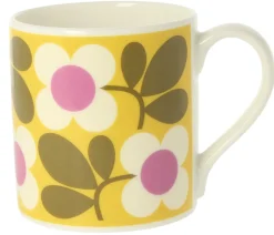 Orla Kiely Floret Yellow Bone China Mug