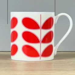 Orla Kiely Linear Stem Red Bone China Mug
