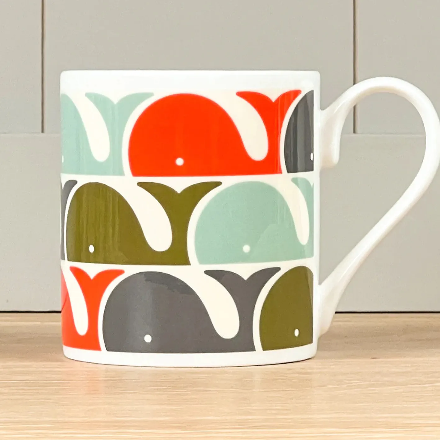 Orla Kiely Whale Orange Bone China Mug