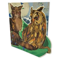 Emma Ball Owl & the Pussycat Die-Cut Greetings Card