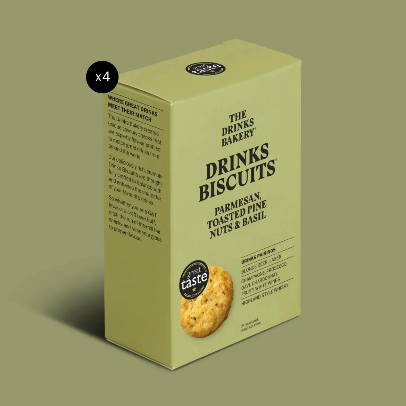 The Drinks Bakery Parmesan, Toasted Pine Nuts and Basil Drinks Biscuits 110g