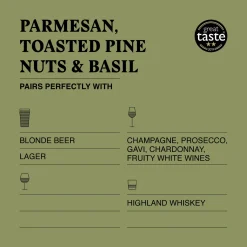 The Drinks Bakery Parmesan, Toasted Pine Nuts and Basil Drinks Biscuits 110g