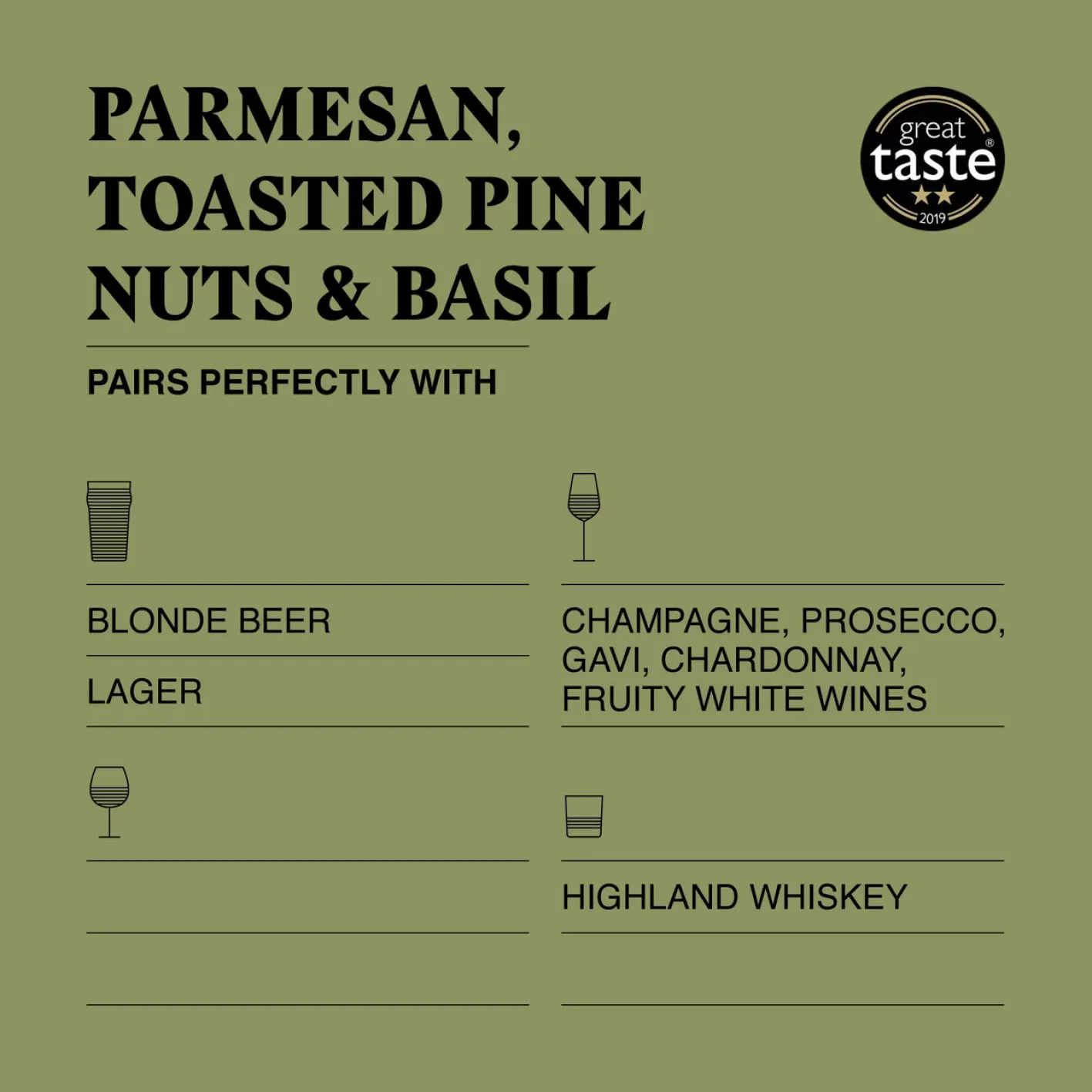 The Drinks Bakery Parmesan, Toasted Pine Nuts and Basil Drinks Biscuits 110g