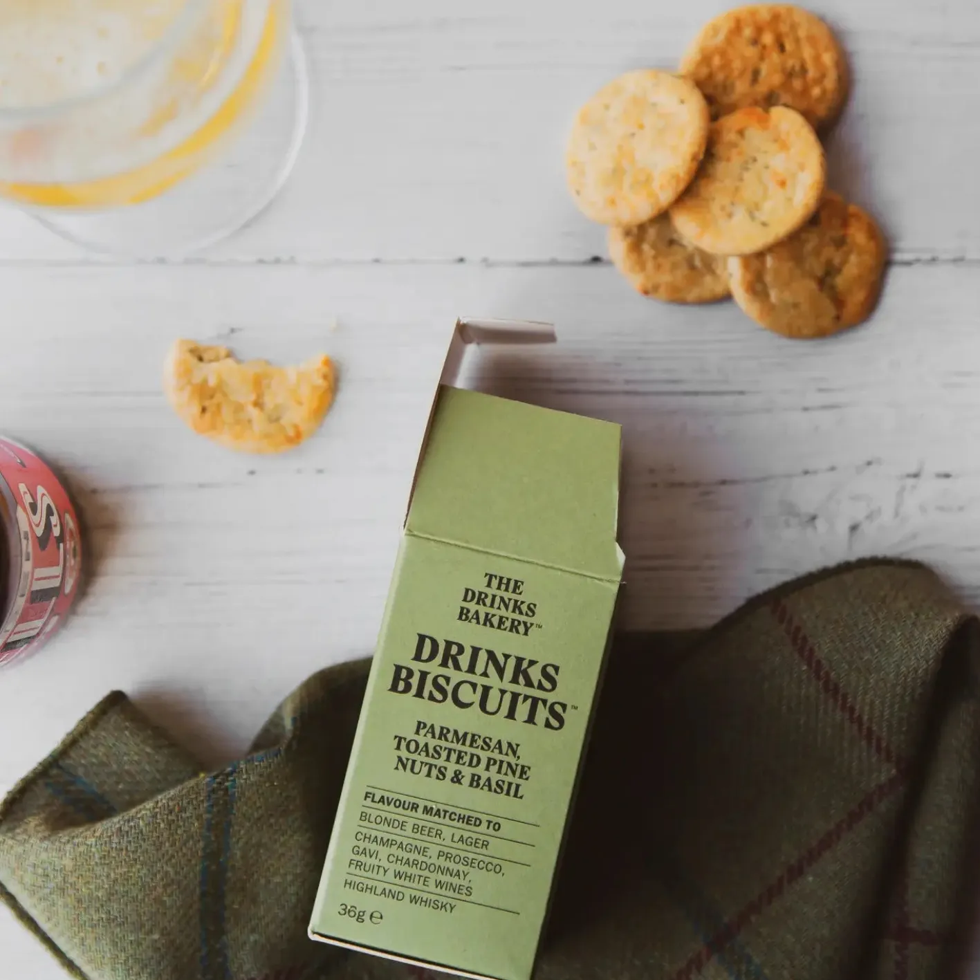 The Drinks Bakery Parmesan, Toasted Pine Nuts and Basil Drinks Biscuits 36g