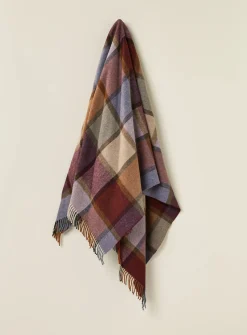 Bronte Moon Pateley Damson Check Merino Lambswool Throw