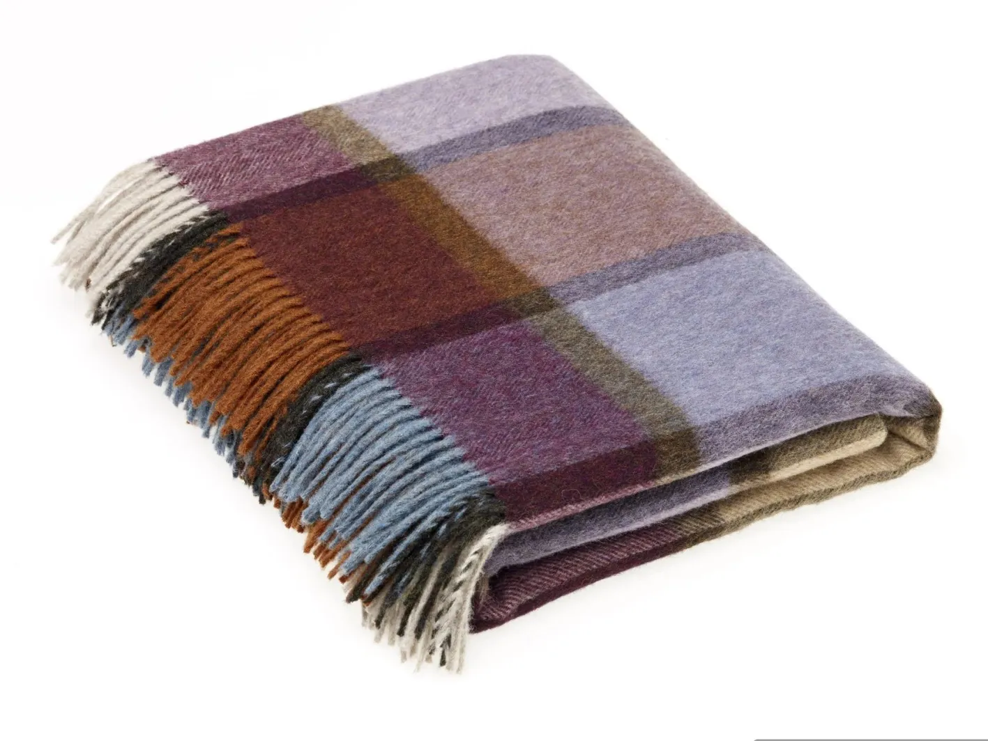 Bronte Moon Pateley Damson Check Merino Lambswool Throw