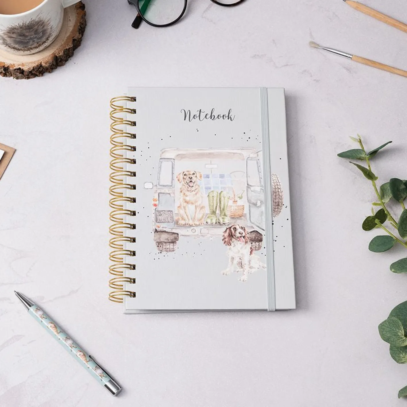 Wrendale Designs 'Paws For A Picnic' Labrador & Spaniel Spiral Bound Notebook