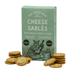 Shortbread House of Edinburgh Pea Green Boat Bakery Cheese Sablés with Nigella Seed & Chive
