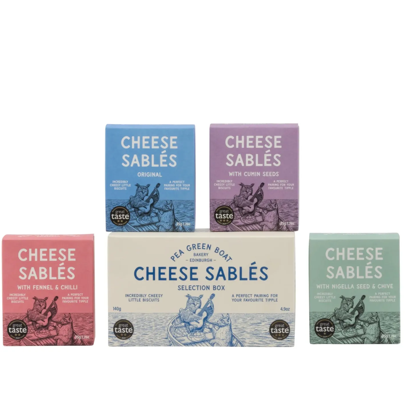 Shortbread House of Edinburgh Pea Green Boat Bakery Cheese Sablés Selection Box