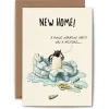 Bewilderbeest Penguin New Home Greetings Card