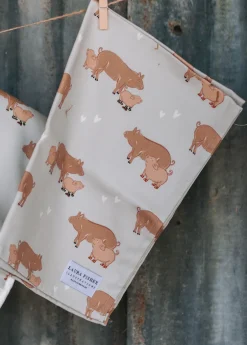 Laura Fisher Perfect Pig Cotton Tea Towel