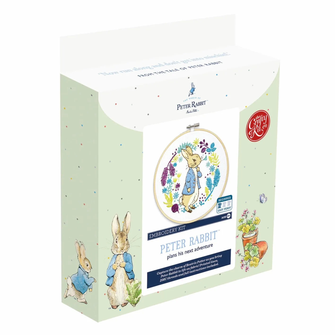 The Crafty Kit Co. Peter Rabbit Plans His Next Adventure Embroidery Kit