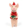 Amica Felt Piglet with Christmas Pudding Felt Decoration