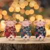 Dapple & Dot Pigs in Blankets Wooden Christmas Decorations
