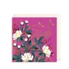 The Art File Pink, Floral & Dragonflies Greeting Card by Sara Miller
