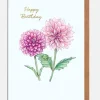 Lottie Murphy Pink Orange Dahlia Birthday Card