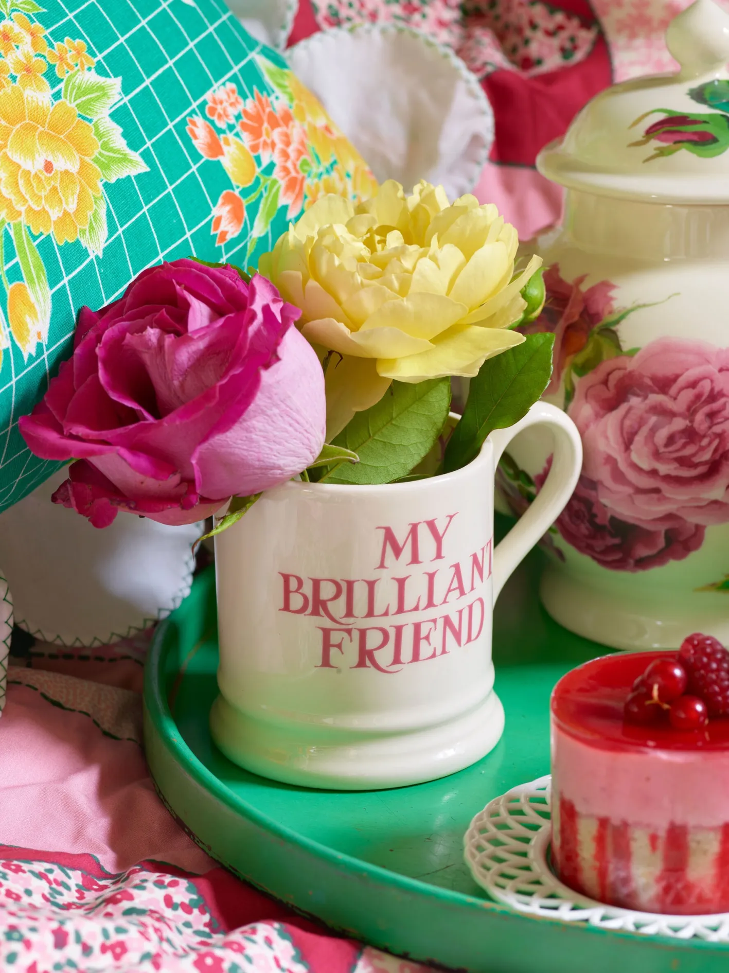 Emma Bridgewater Pink Toast My Brilliant Friend 1/2 Pint Mug
