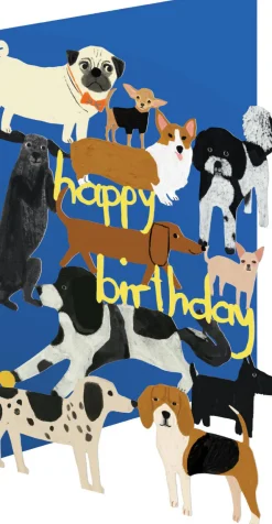 Roger La Borde Playful Dogs, Birthday Laser Greeting Card